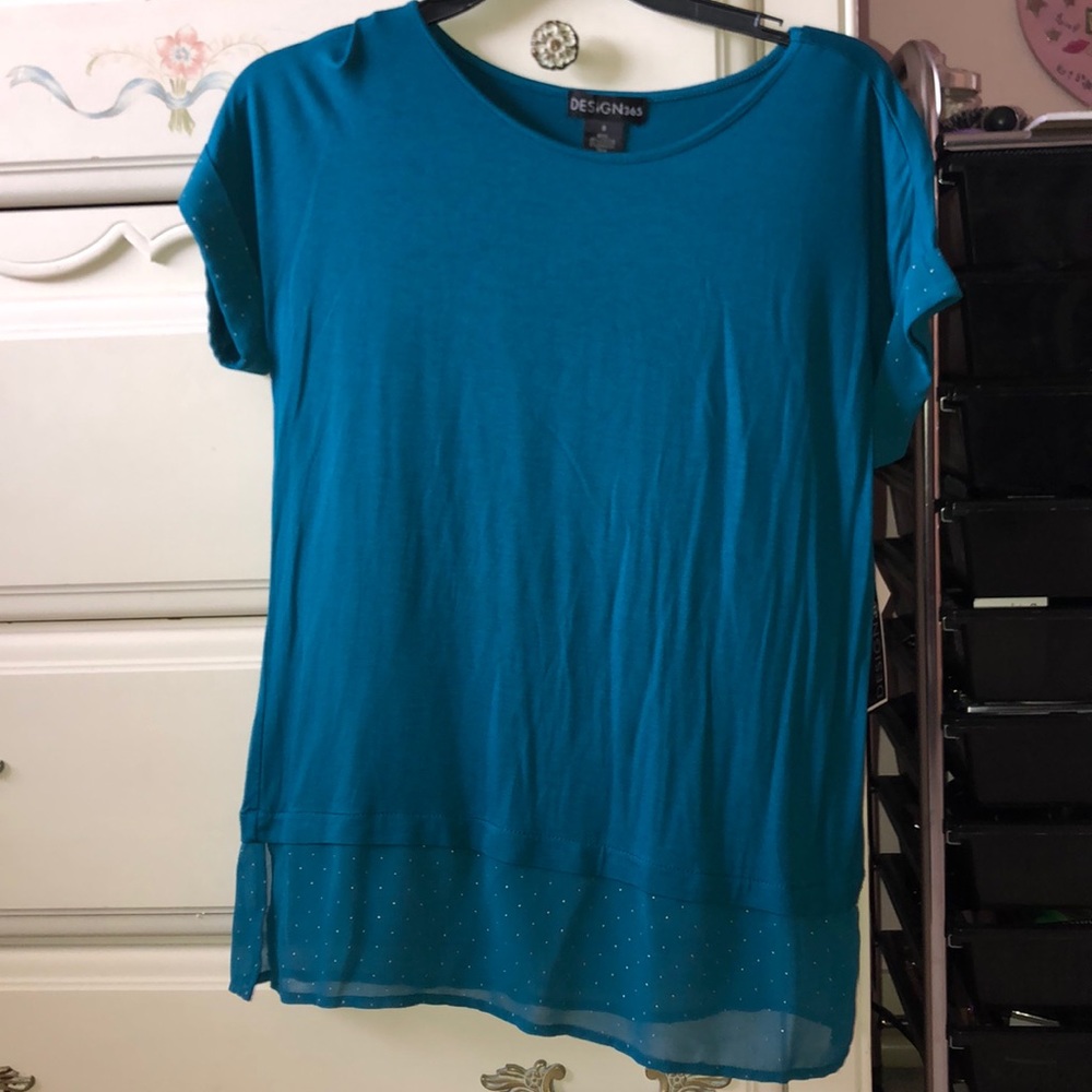 Teal sequin top